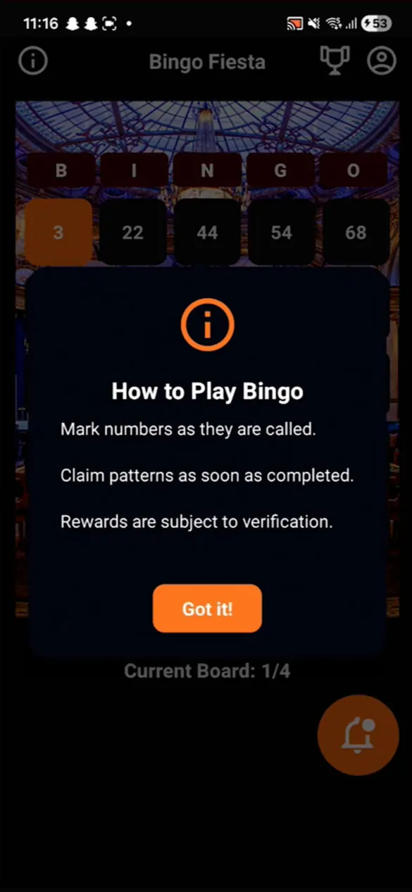 BingoGame Screen