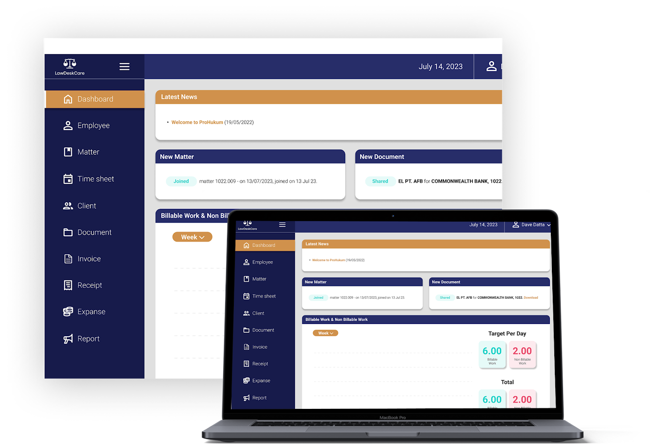 LawDeskCare Software Image