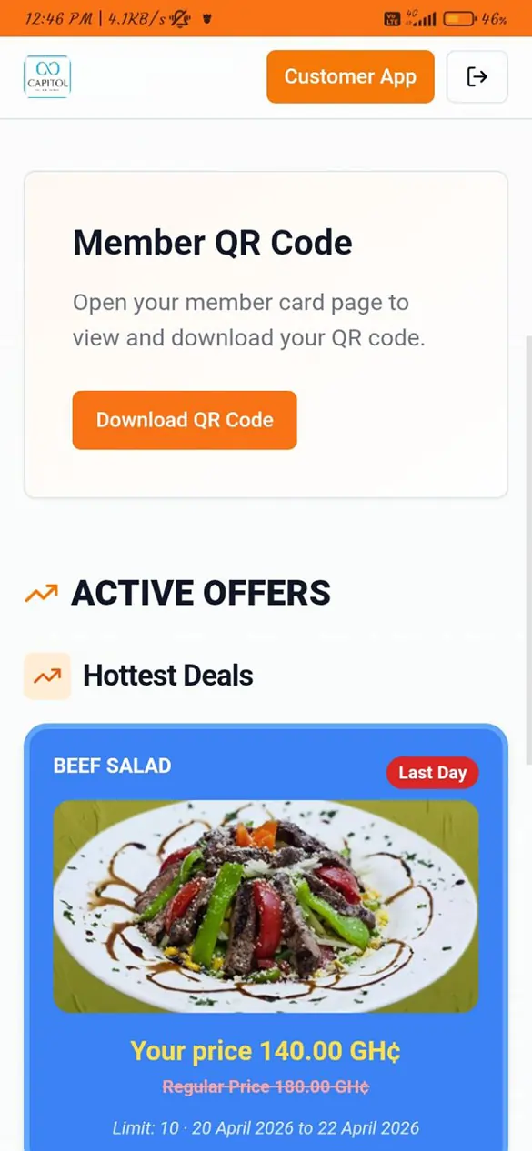 Restaurant POS Screen