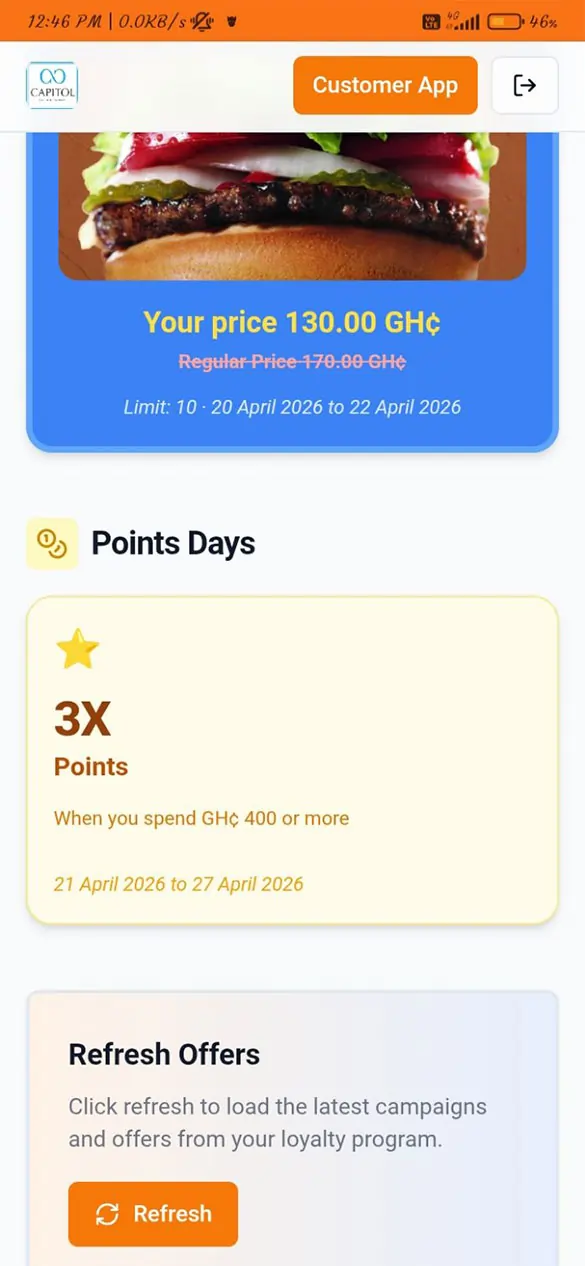 Restaurant POS Screen