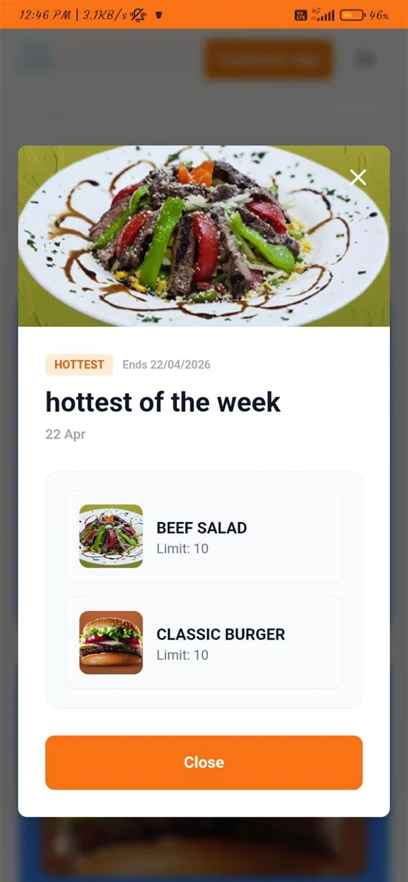 Restaurant POS Screen