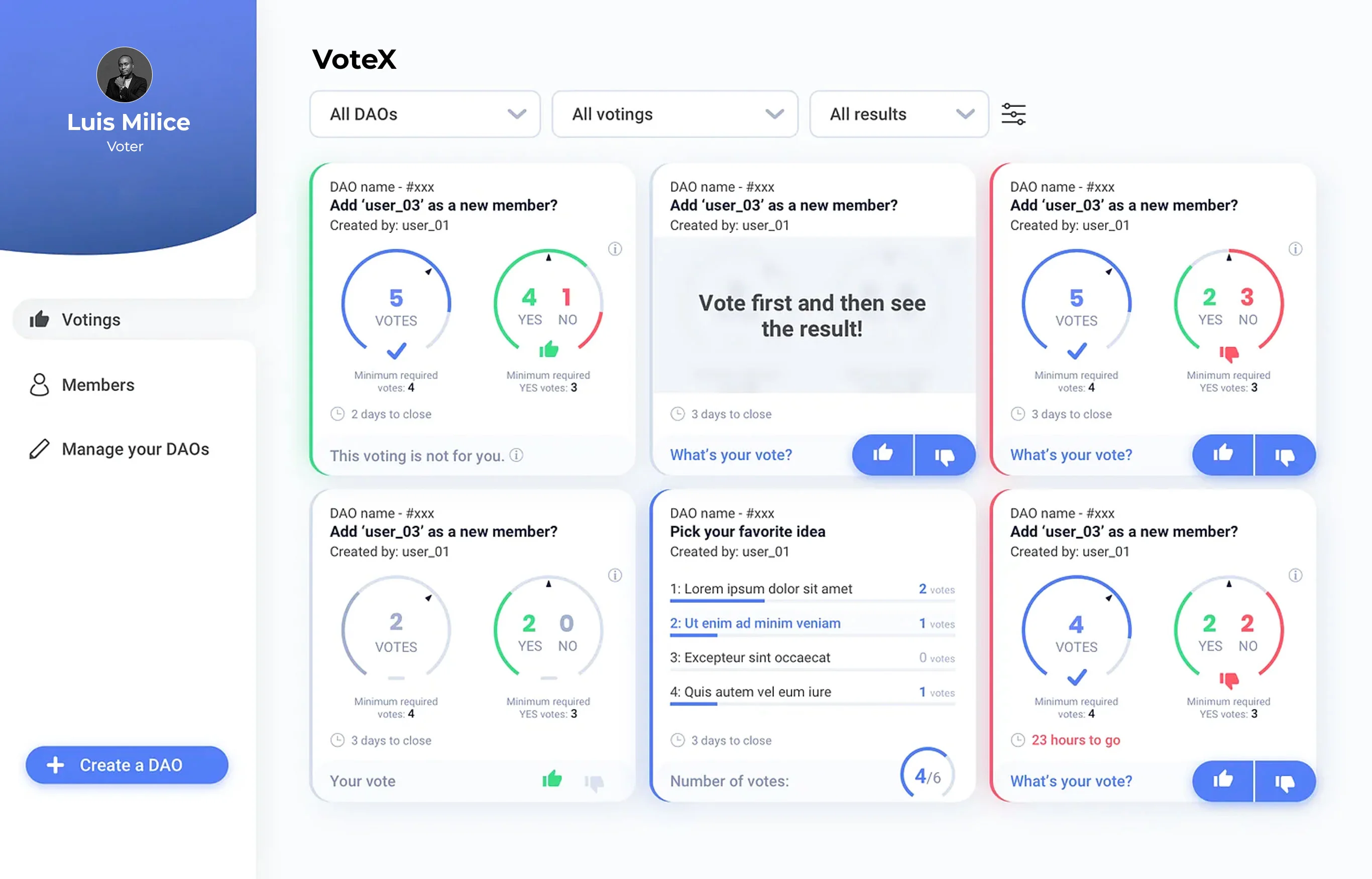 VoteX Dashboard